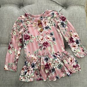 Posh Peanut Long Sleeve Twirl Skirt Bodysuit